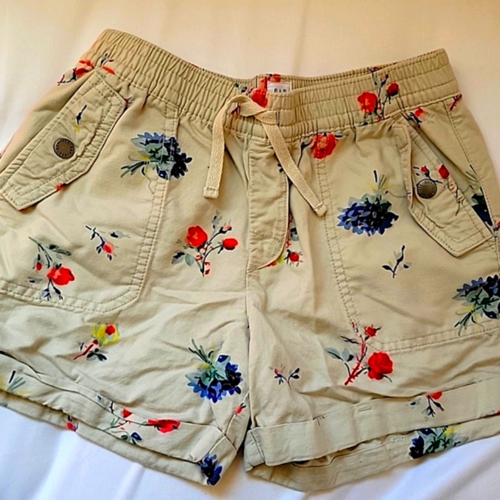 Gap Kids Floral Pockets Cuffed Shorts Soft Cotton Kid's XL 12-13